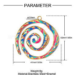 Pendentifs en acier inoxydable 304 émaillés&nbsp;STAS-OY017-99G