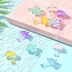 10 Stück leuchtende Pilzanhänger aus Epoxidharz in 5 Farben.&nbsp;RESI-FS0001-99