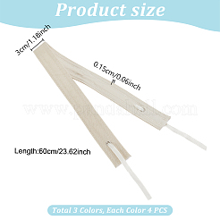12 Stück 3 Farben verstellbares Polyester-Schweißband für Hutzubehör&nbsp;FIND-GA0004-67