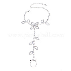 Zehenring-Fußkettchen aus Blattlegierung mit Kristall-Strass für Damen&nbsp;FS-WGEBB2B-01