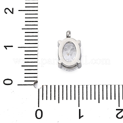 Dijes de circonita cúbica micropavé de acero inoxidable 304&nbsp;STAS-L022-160P-A02