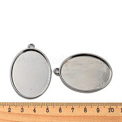 Pendentif cabochon plateau ovale en alliage de style tibétain&nbsp;TIBEP-A19948-B-LF
