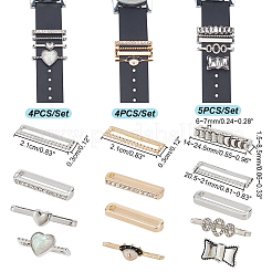 13 Stück 13 Stil Herz & Bowknot & Oval & Rechteck Harzlegierung Uhrenarmband Charms Set&nbsp;MOBA-PH0001-14