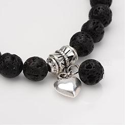 Bracelets de perles de pierre de lave naturelle&nbsp;BJEW-JB02351-01