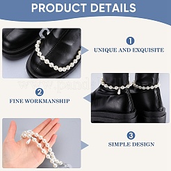 2 juego de cadenas de zapatos de imitación de perlas de plástico con gancho&nbsp;FIND-CP0001-91A