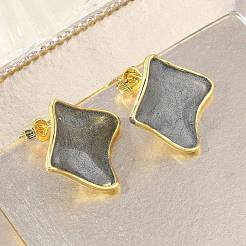 Pendientes de latón esmaltado para mujer&nbsp;KK-CBA760A-07G-02