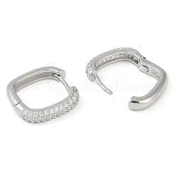 Pendientes de aro con micro pavé de circonitas cúbicas y baño de latón cuadrado&nbsp;EJEW-Z059-13P