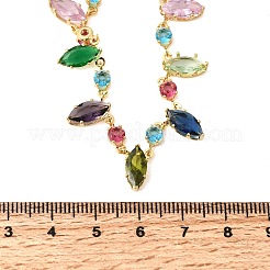 Colliers à maillons géométriques en laiton pavé de zircones cubiques colorées&nbsp;NJEW-C111-03A