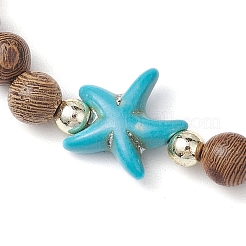 Bracelets extensibles en perles de bois wengé pour femmes&nbsp;BJEW-JB10514-01