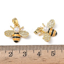 Pendentifs avec zircon cubiques à micro-pavés en laiton&nbsp;KK-F924-02G-01