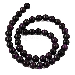 Hilos de cuentas de jade blanco teñido natural (imitación de charoíta)&nbsp;GG-CBA0743-J02-8mm