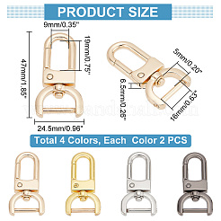 Fermagli girevoli in lega di zinco da 8 pz 4 colori&nbsp;FIND-PH0008-62C