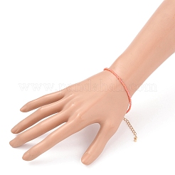 Braccialetti con perline di vetro placcate sfaccettate&nbsp;BJEW-JB05693-01