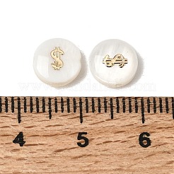 Natürliche flache runde Perlen aus Süßwassermuscheln&nbsp;SHEL-C009-01C