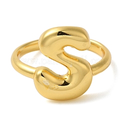 Anello da donna con polsino aperto in ottone con iniziali&nbsp;RJEW-N046-02S-G