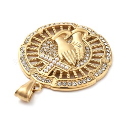 304 Edelstahl-Strass-Kreuz-Anhänger mit betenden Händen&nbsp;STAS-V008-33G