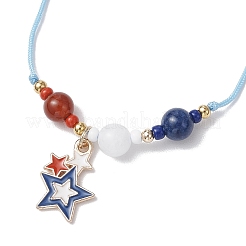Bracelets tressés en perles rondes de cornaline naturelle&nbsp;BJEW-MZ00178-03