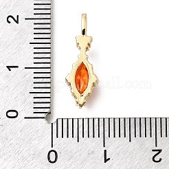 Ciondoli di vetro di ottone&nbsp;LS-KK-U061-20G-04
