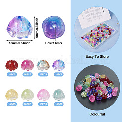 128 Stück 8 Farben transparent gespritzte Glasperlen&nbsp;GLAA-TA0001-26