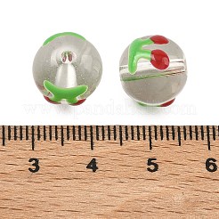 Perle di vetro smaltato trasparente&nbsp;GLAA-P078-01A-06