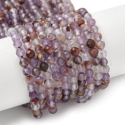 Natürliche violette Phantomquarz-Perlenstränge aus violettem Lodolith&nbsp;G-S385-01