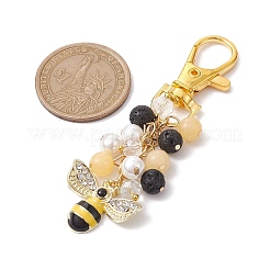 Décorations de pendentif en strass en alliage d'abeilles&nbsp;HJEW-JM01774