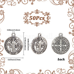 Colgantes de aleación de estilo tibetano 50pcs&nbsp;TIBEP-SC0003-23