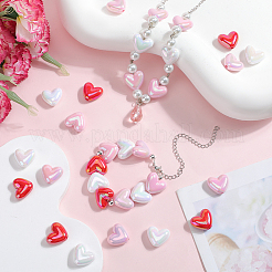 60 Stück 3 Farben UV-beschichtete Kunststoffperlen zum Thema Valentinstag&nbsp;DIY-SP0003-06