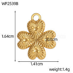 Pendentif en acier inoxydable 304 serti de cabochons de strass&nbsp;STAS-OY016-02G