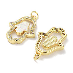 Pendenti in zirconi cubici trasparenti in micro pavè di ottone&nbsp;KK-L213-039G-03