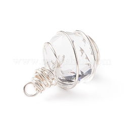 Mit Draht umwickelte Anhänger aus transparentem Glas&nbsp;PALLOY-JF01829