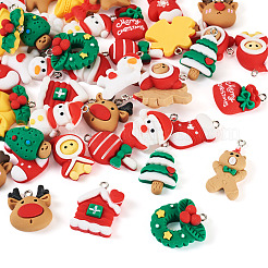 40pcs 20 Arten Weihnachtsthema-undurchsichtige Harzanhänger&nbsp;RESI-TA0003-58