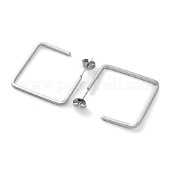 Pendientes cuadrados de acero inoxidable 304&nbsp;EJEW-K295-03P