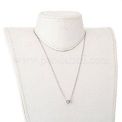 Cube Micro Pave Cubic Zirconia Pendentif Colliers & Bracelets Ensembles&nbsp;SJEW-JS01116-03