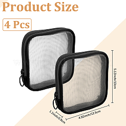 4 pz. Borsa portaoggetti con cerniera per cosmetici in rete di nylon e fibra di poliestere&nbsp;ABAG-CN0001-57C