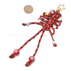 5 ciondolo per albero di Natale in corda di poliestere e spandex&nbsp;HJEW-JM03798