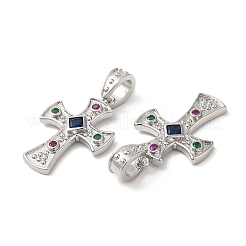 Pendentifs avec zircon cubiques à micro-pavés en laiton&nbsp;KK-M246-05P