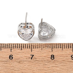 Boucles d'oreilles en laiton zircon cubique micro pavé clair&nbsp;EJEW-C174-02A-P