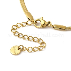 Collane con ciondolo a forma di fiocco con catena a serpente piatta in acciaio inossidabile 304 per donna&nbsp;NJEW-K383-02G