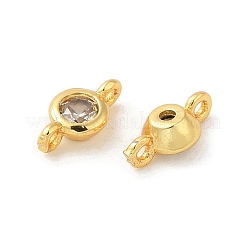 Ciondoli per connettori in zirconia cubica trasparenti in ottone placcato a cremagliera&nbsp;X-KK-G477-02G
