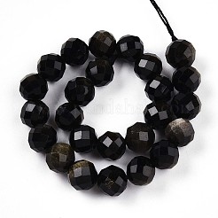Natürliche goldenen Glanz Obsidian Perlen Stränge&nbsp;G-S345-8mm-20