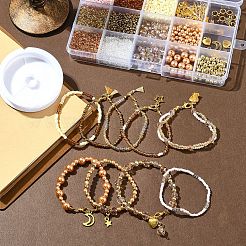 DIY-Sets zum Basteln von Armbändern aus Legierungsanhängern und Glasperlen&nbsp;DIY-FS0007-77