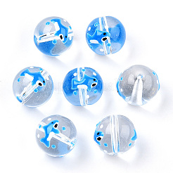 Transparentes Glas mit Emailleperlen&nbsp;LAMP-T011-19B
