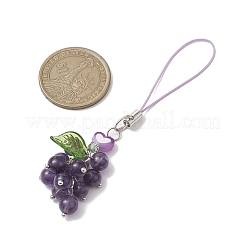 Décorations pendantes en améthyste naturelle de raisin&nbsp;HJEW-JM02161