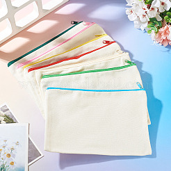 6 borsa portatrucchi fai da te in tela bianca con cerniera per donna&nbsp;AJEW-TA0003-24F