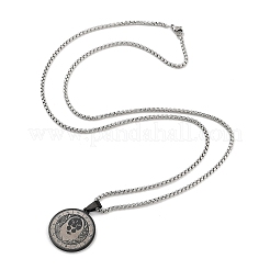 Colliers avec pendentif constellation en acier inoxydable rétro mandala 201 pour femmes et hommes&nbsp;LS-NJEW-M223-01F