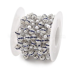 Catene rotonde fatte a mano in ABS imitazione perla e strass&nbsp;CHS-L028-03P-04