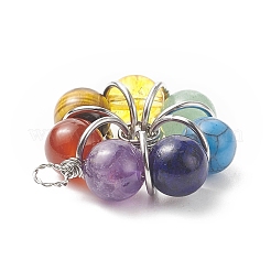 Pendenti avvolti in filo di rame con 7 gemma di chakra&nbsp;PALLOY-JF01963-01