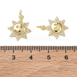 Messing micro pave klare zirkonia anhänger&nbsp;KK-T085-05G