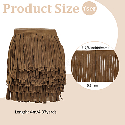 Rubans à pompons en tissu imitation suède&nbsp;OCOR-WH0048-01